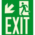 American Permalight Photoluminescent Exit "Man Left/Arrow Left Down" NYC Mea-Listed Aluminum Sign 86-60247F